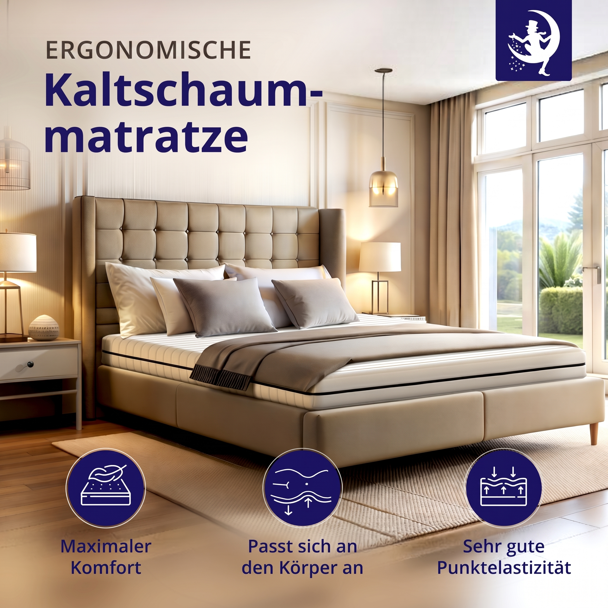 Koudschuimmatras 2in1 hardheidsgraad H2/H3