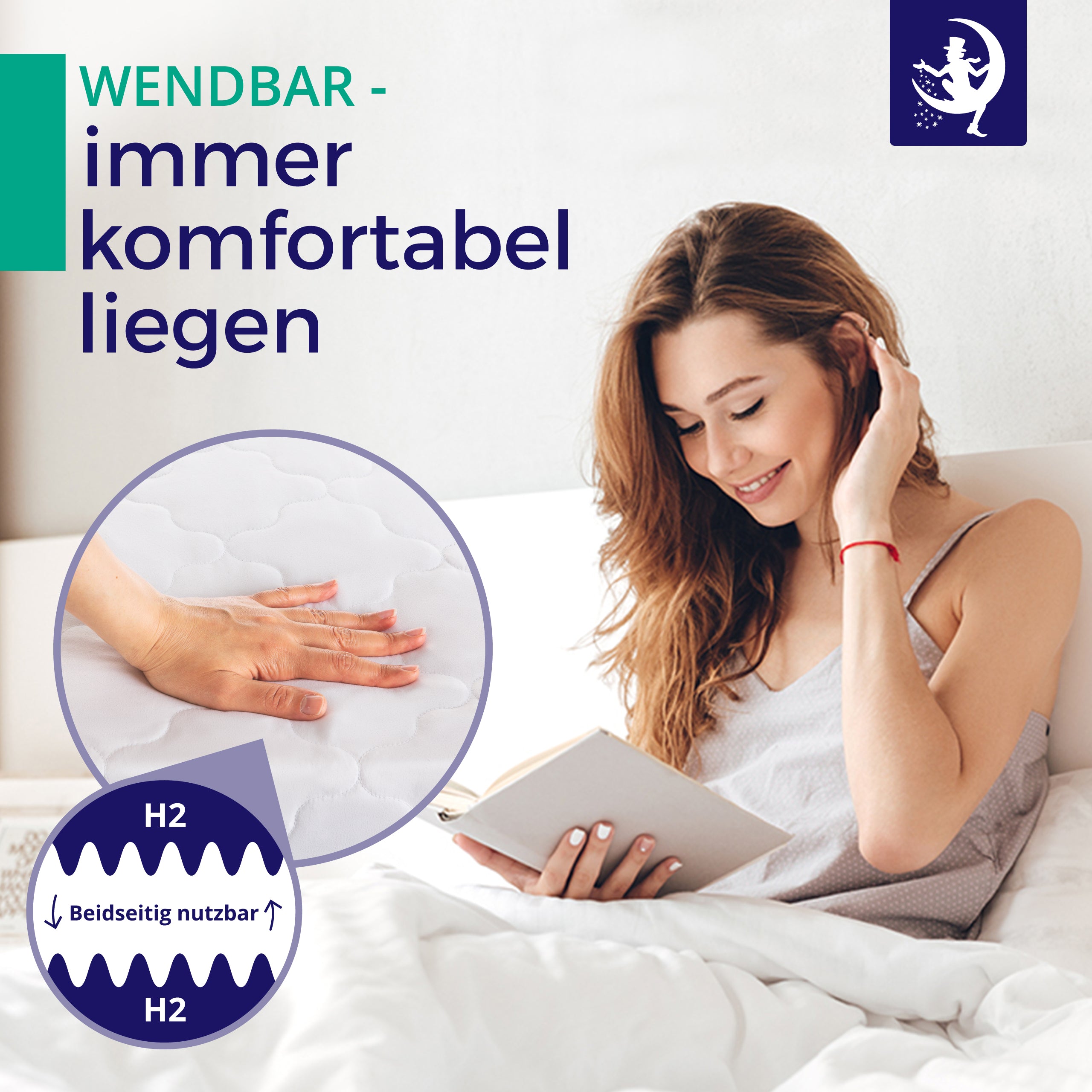 Wendbare Mister Sandman H2 Matratze für komfortables Liegen, beidseitig nutzbar