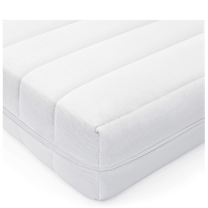 Detailansicht einer hochwertigen Gelschaummatratze mit ergonomischem Kaltschaumkern für optimalen Schlafkomfort