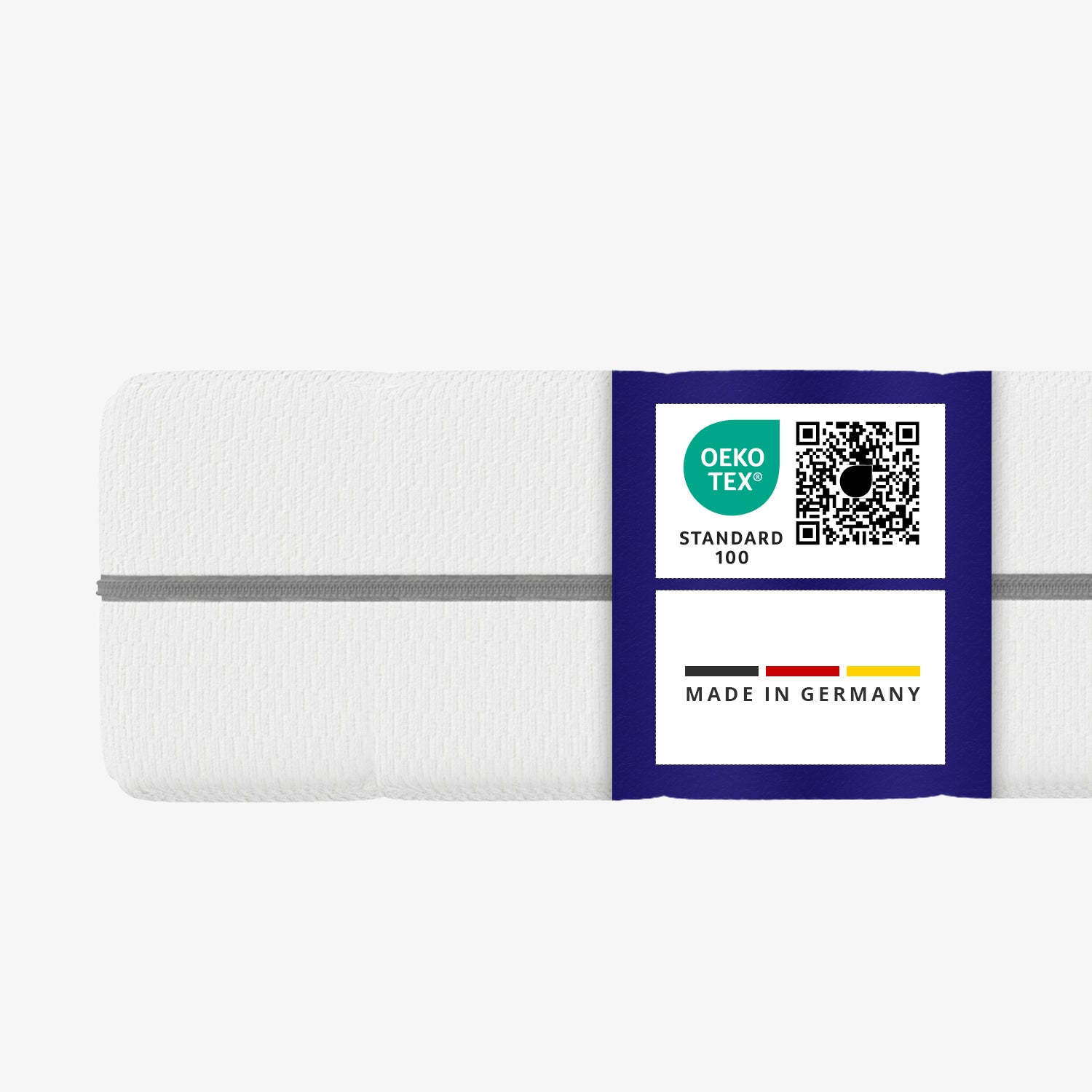 OEKO-TEX Standard 100 zertifizierte Gelschaummatratze – hergestellt in Deutschland fuer maximale Produktsicherheit.